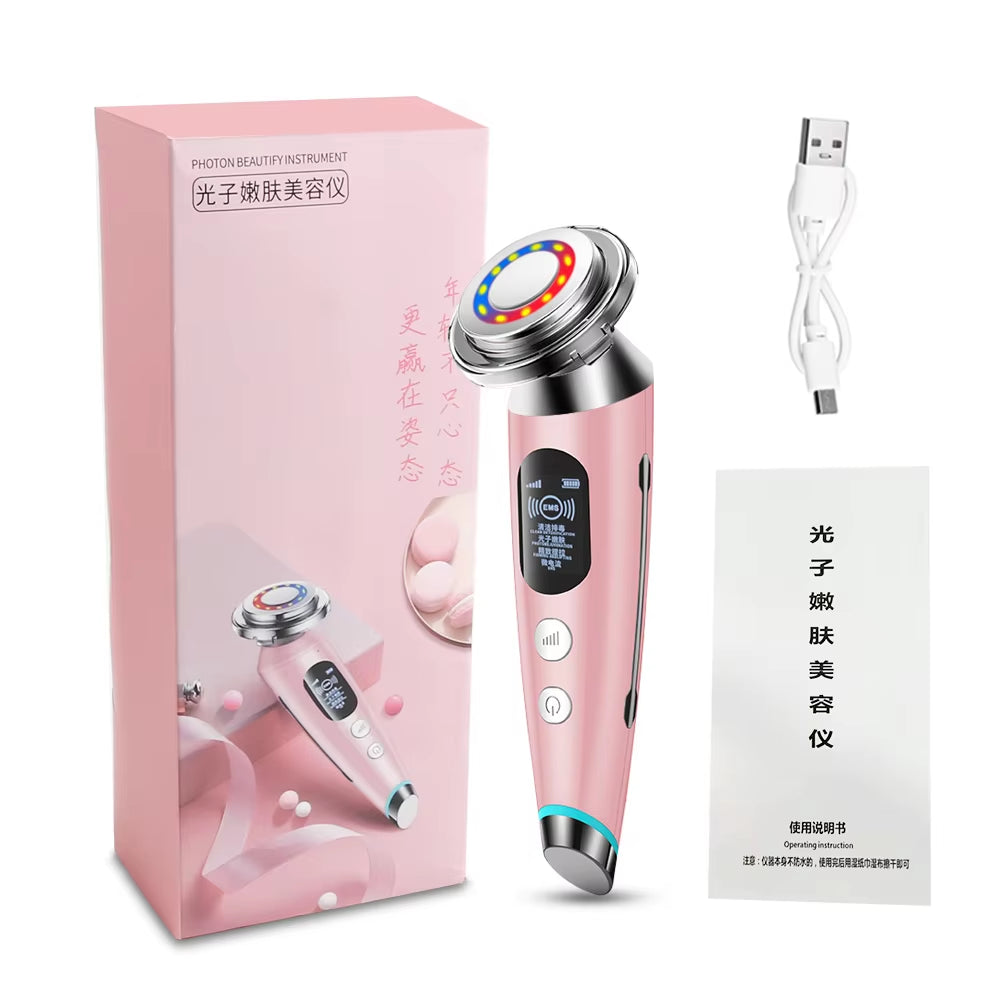 Skin Rejuvenation Face Lifting Wrinkle Removal Face Massager FR Mesotherapy Electroporation Radio Frequency LED Photon Skin Care